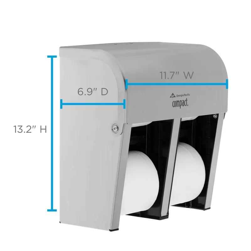 Compact® Toilet Paper Dispenser Stainless Steel Silver Coreless High Capacity Quad 1/Each