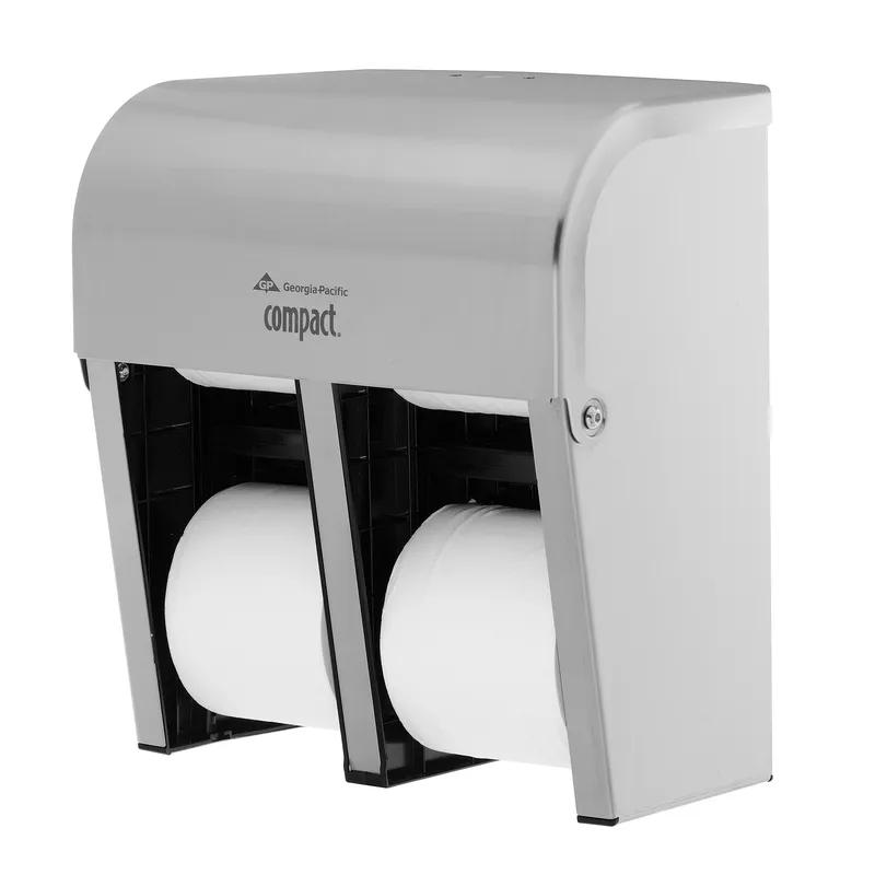 Compact® Toilet Paper Dispenser Stainless Steel Silver Coreless High Capacity Quad 1/Each