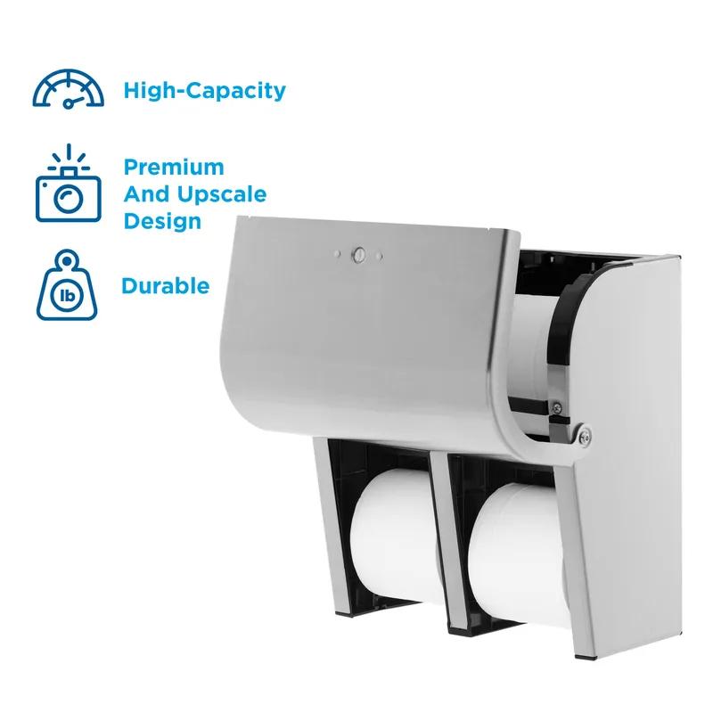 Compact® Toilet Paper Dispenser Stainless Steel Silver Coreless High Capacity Quad 1/Each