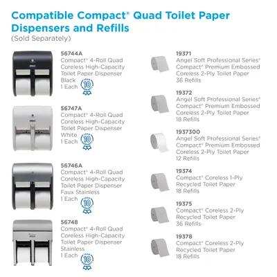 Compact® Toilet Paper Dispenser Stainless Steel Silver Coreless High Capacity Quad 1/Each