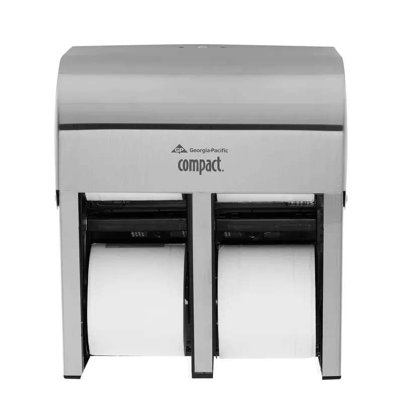 Compact® Toilet Paper Dispenser Stainless Steel Silver Coreless High Capacity Quad 1/Each