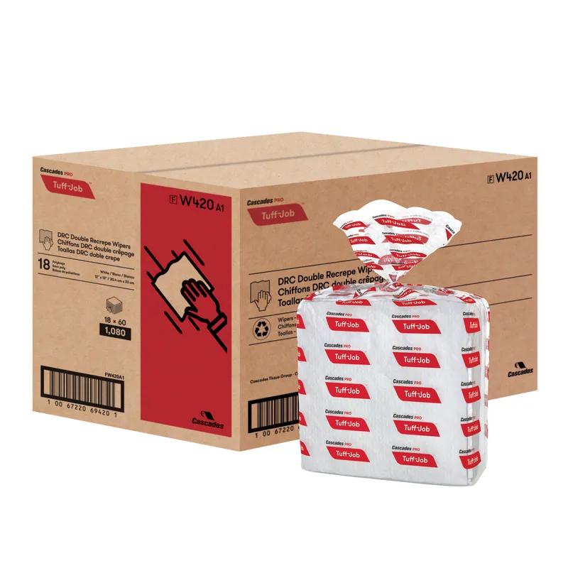 Cascades PRO Tuff-Job® Cleaning Wipe 12X13 IN DRC White 1/4 Fold 1080/Case