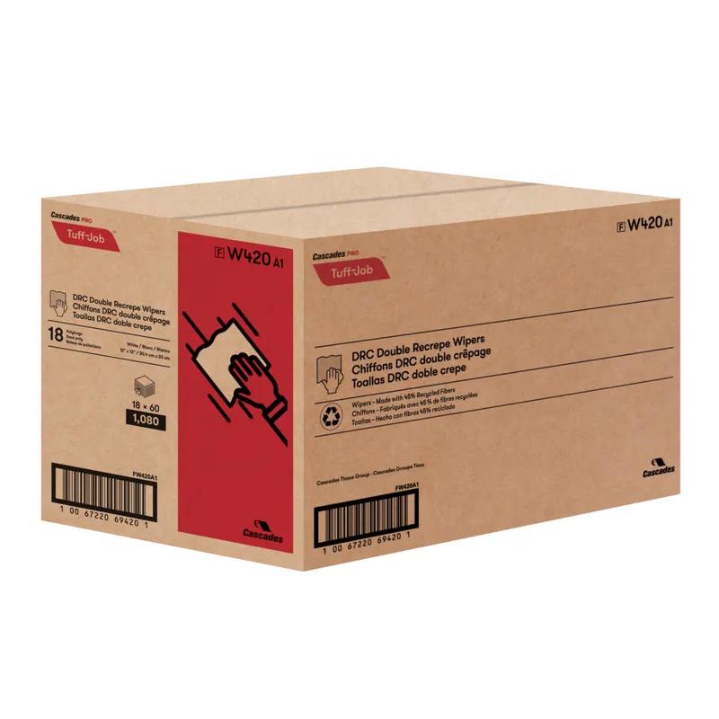 Cascades PRO Tuff-Job® Cleaning Wipe 12X13 IN DRC White 1/4 Fold 1080/Case