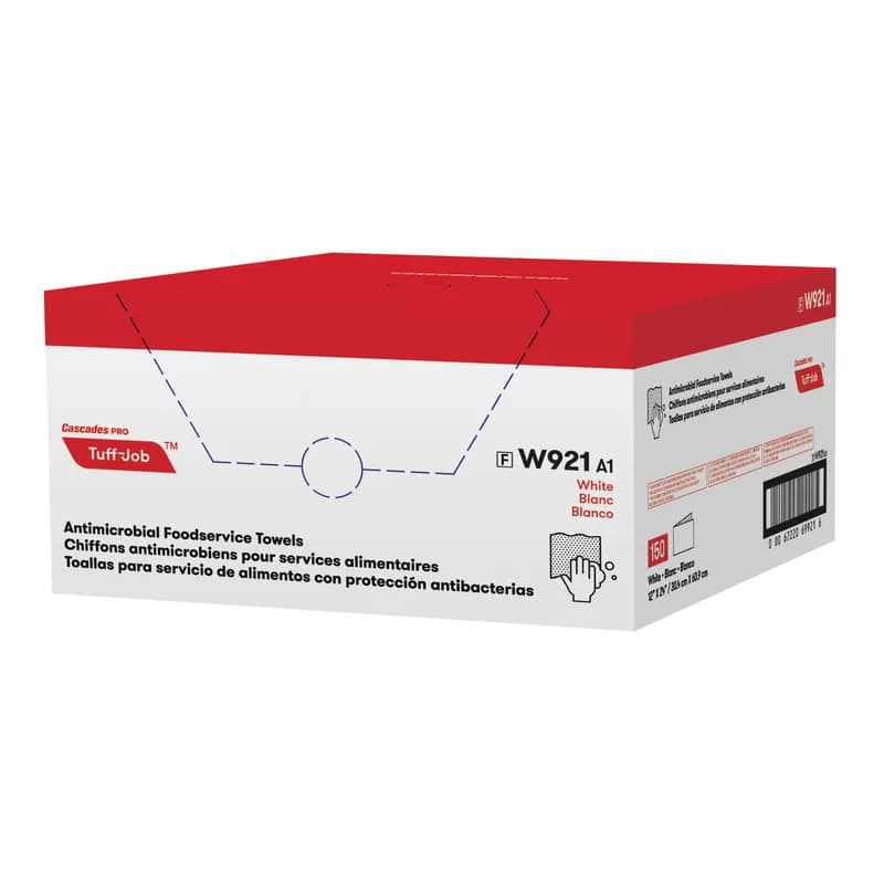 Cascades PRO Tuff-Job® Food Service Cleaning Towel 12X24 IN White Antimicrobial 150/Case