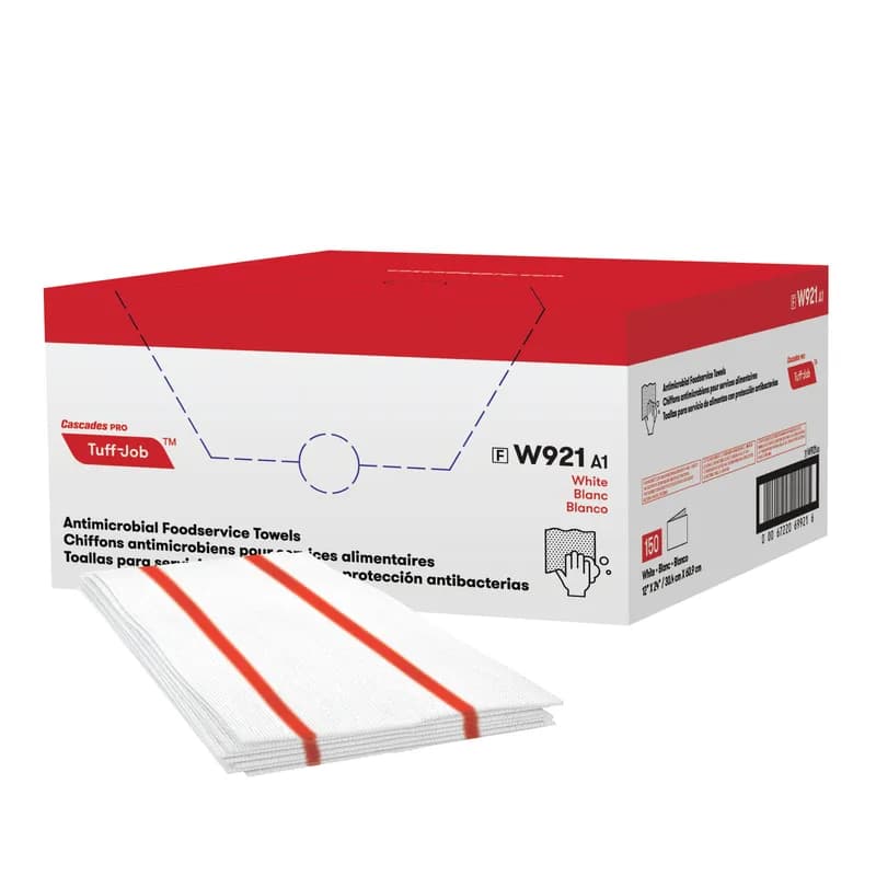 Cascades PRO Tuff-Job® Food Service Cleaning Towel 12X24 IN White Antimicrobial 150/Case