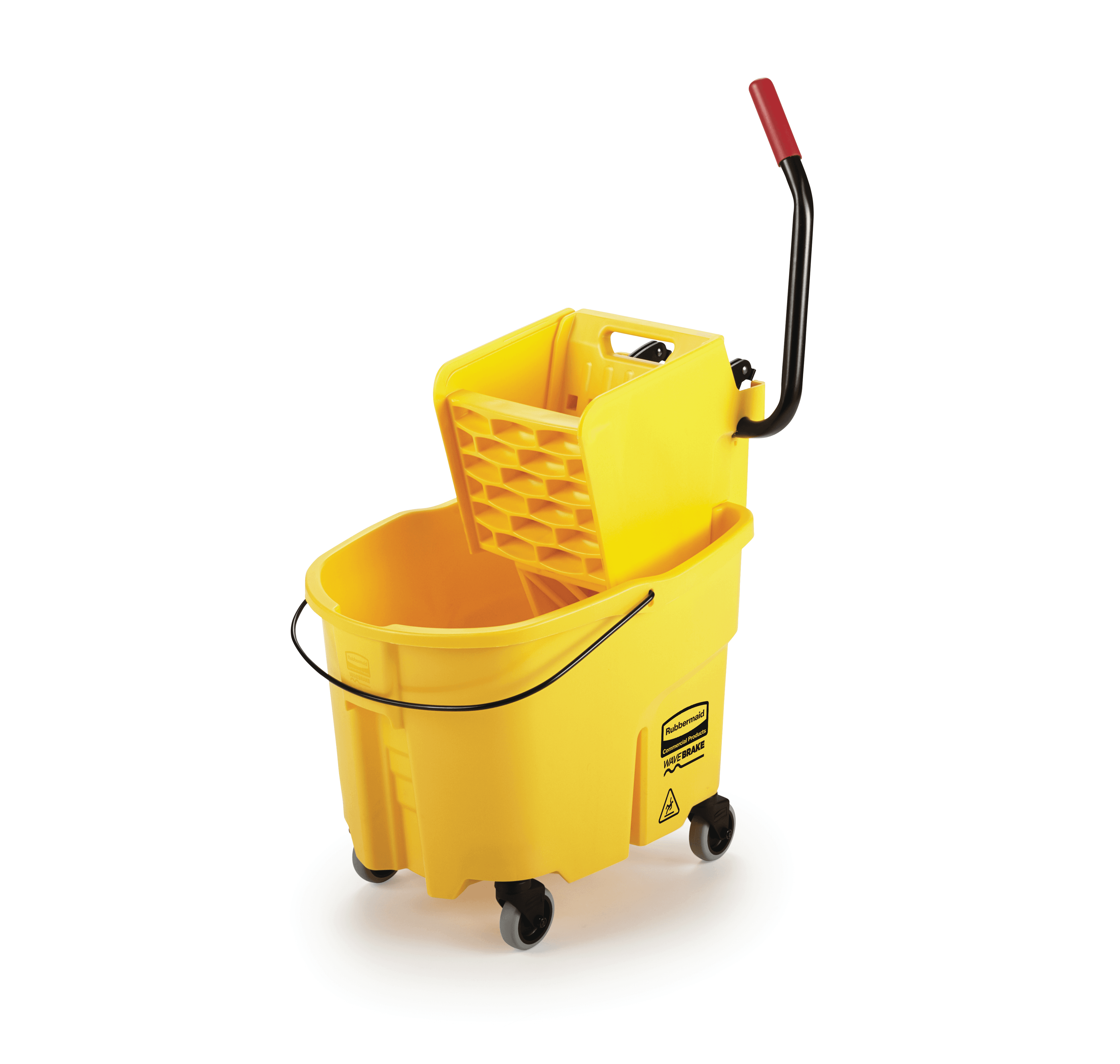 WaveBrake® Mop Bucket & Wringer 35 QT Plastic Yellow Side Press 1/Each
