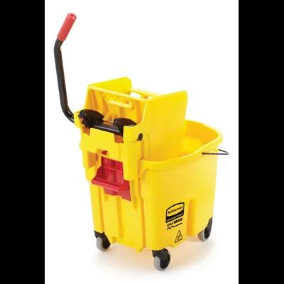 WaveBrake® Mop Bucket & Wringer 35 QT Plastic Yellow Side Press 1/Each