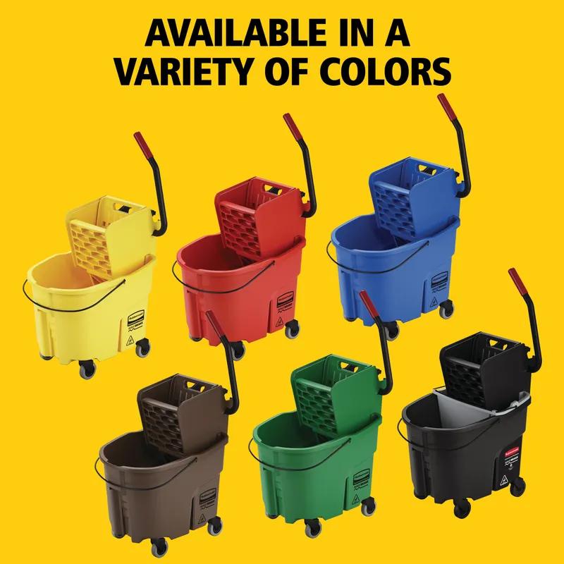 WaveBrake® Mop Bucket & Wringer 35 QT Plastic Yellow Side Press 1/Each