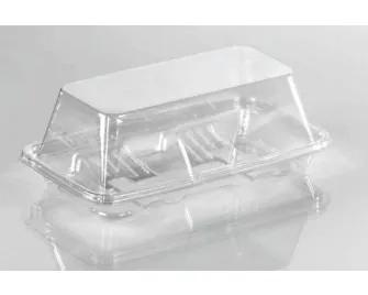 Fresh N' Sealed® Hoagie & Sub Take-Out Container Hinged With Flat Lid 6 IN PET Clear Rectangle 252/Case
