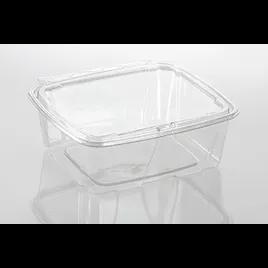 Fresh N' Sealed® Deli Container Hinged With Flat Lid 64 OZ PET Clear Rectangle 150/Case