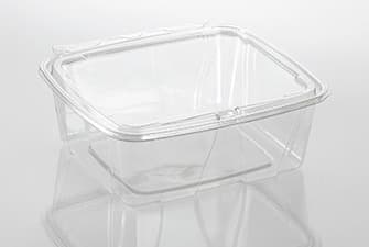 Fresh N' Sealed® Deli Container Hinged With Flat Lid 64 OZ PET Clear Rectangle 150/Case