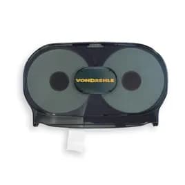 von Drehle Toilet Paper Dispenser Wall Mount, Locking Smoke Double Roll Mini Jumbo Roll Tissue (JRT) 1/Each