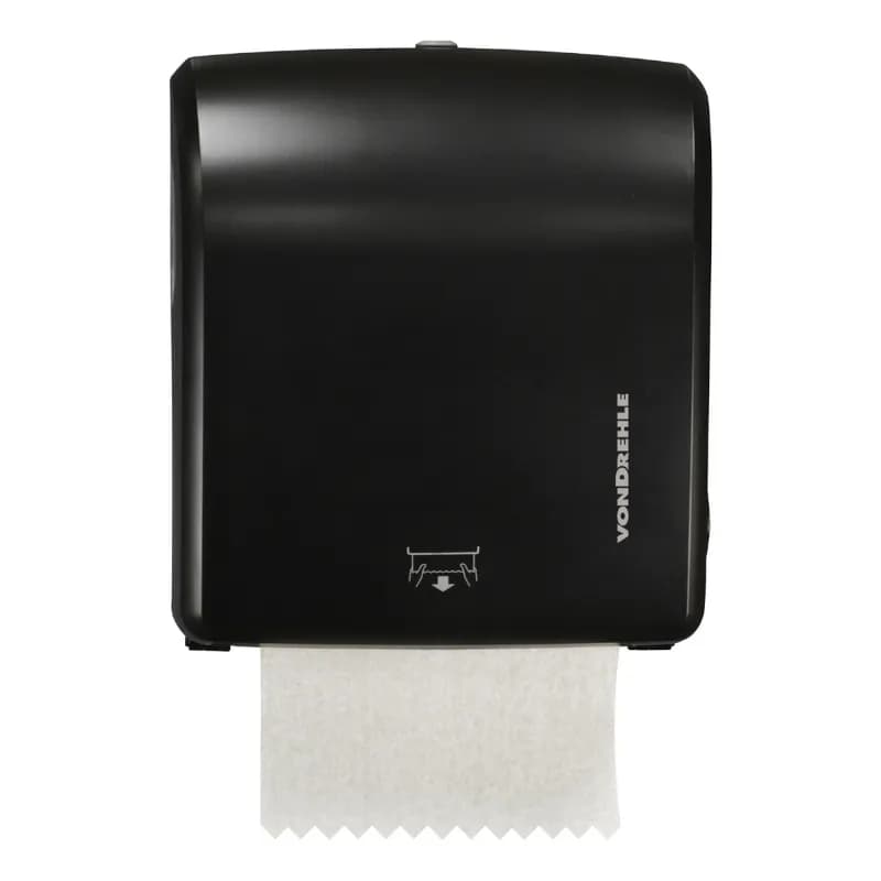 von Drehle Paper Towel Dispenser 12.04X13.55 IN Matte Black Mechanical Pull Down Hands Free 1/Each