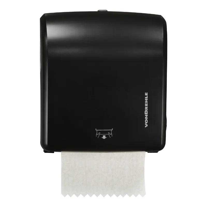von Drehle Paper Towel Dispenser 12.04X13.55 IN Matte Black Mechanical Pull Down Hands Free 1/Each