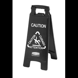 Executive Series™ Caution Sign Black White Plastic 2-Sided Multilingual 1/Each