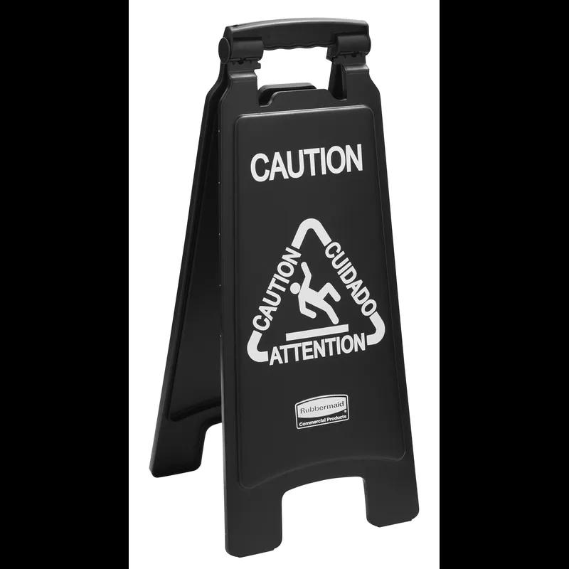 Executive Series™ Caution Sign Black White 2-Sided Multilingual 1/Each