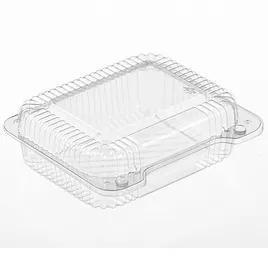 Polar Pak® Take-Out Container Hinged With Dome Lid 7X7X2 IN OPS Clear Square Shallow 300/Case