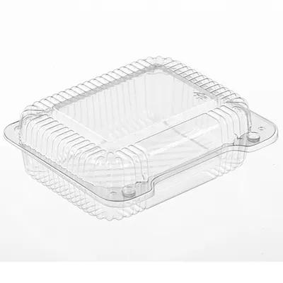 Polar Pak® Take-Out Container Hinged With Dome Lid 7X7X2 IN OPS Clear Square Shallow 300/Case