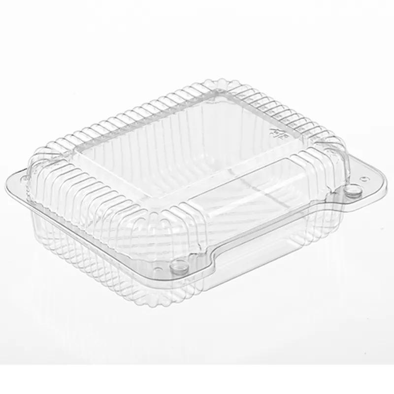 Polar Pak® Take-Out Container Hinged With Dome Lid 7X7X2 IN OPS Clear Square Shallow 300/Case