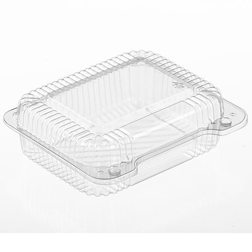 Polar Pak® Take-Out Container Hinged With Dome Lid 7X7X2 IN OPS Clear Square Shallow 300/Case