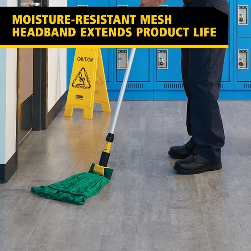 Web Foot® Mop Medium (MED) 20 OZ Green Microfiber 5IN Headband 6/Case