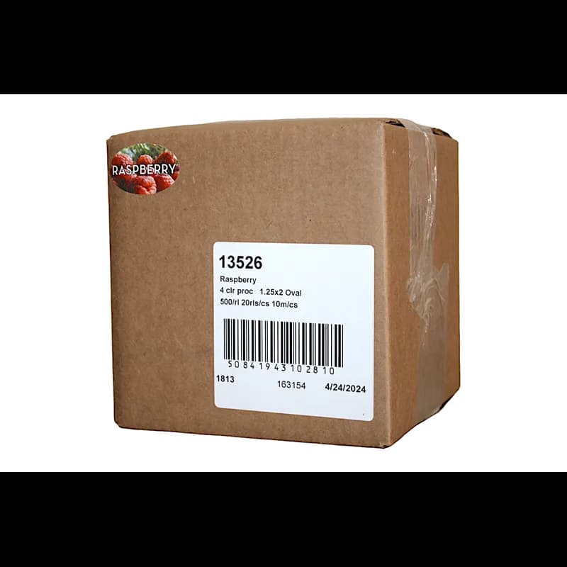 Raspberry Bakery Flavor Label 1.25X2 IN Oval 4 Color Process 500 Count/Roll 20 Rolls/Case 10000 Count/Case