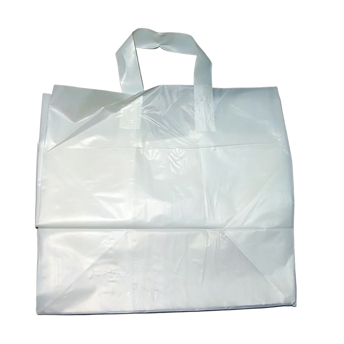 Bag 14X10X13 IN Plastic With Soft Loop Handle Closure Cardboard Bottom Gusset 100/Case