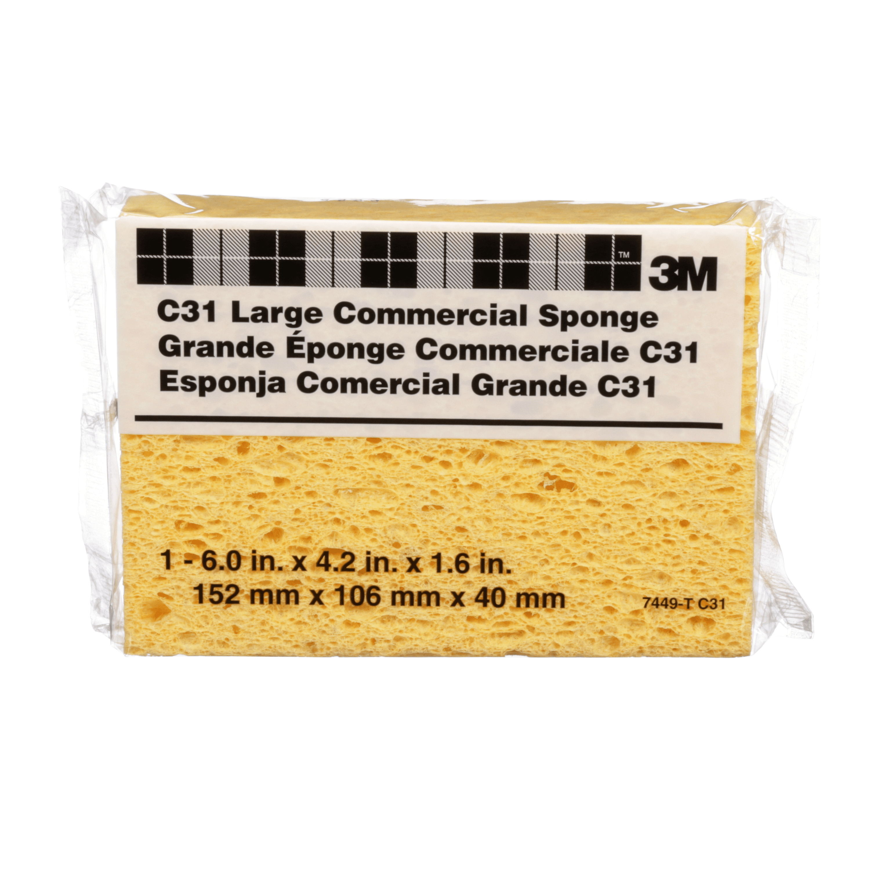 3M™ C31 Sponge 6X4.25 IN Cellulose Yellow Commercial 24/Case