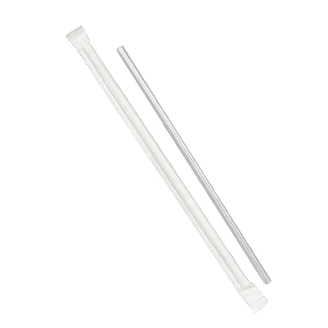 Jumbo Straw 0.219X10.25 IN Plastic Translucent Paper Wrapped 2000/Case