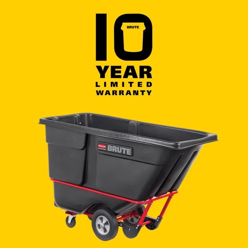 Brute® Utility Tilt Truck 36X27X45.5 IN 1 Cubic Yard 2100 LB Black Red Plastic FDA Compliant 1/Each