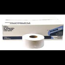 Victoria Bay Toilet Paper & Tissue Roll 2PLY White Jumbo Jr (JRT) 12 Rolls/Case