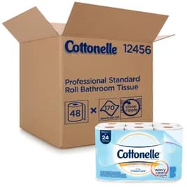 Cottonelle® Toilet Paper & Tissue Roll 3.82X4.0 IN White Core Standard (SRB) Ripple 170 Sheets/Roll 48 Rolls/Case