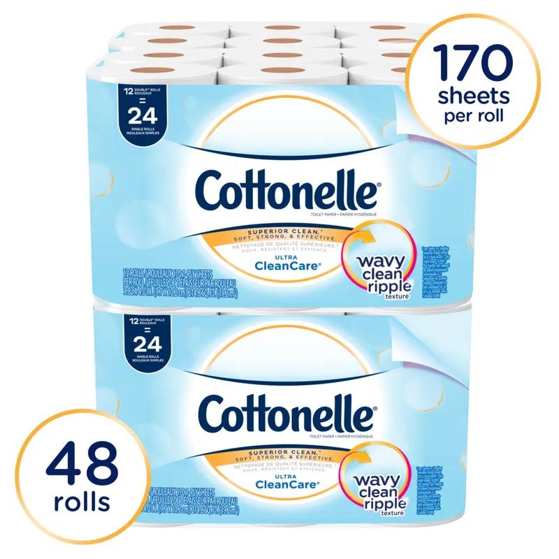 Cottonelle® Toilet Paper & Tissue Roll 3.82X4.0 IN White Core Standard (SRB) Ripple 170 Sheets/Roll 48 Rolls/Case