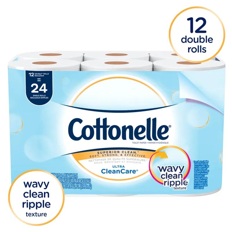 Cottonelle® Toilet Paper & Tissue Roll 3.82X4.0 IN White Core Standard (SRB) Ripple 170 Sheets/Roll 48 Rolls/Case