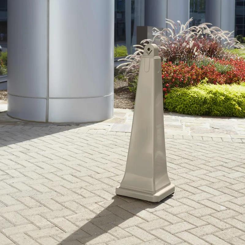 GroundsKeeper® Smoking Receptacle 12.25X12.25X39.40 IN Beige Resin 1/Each
