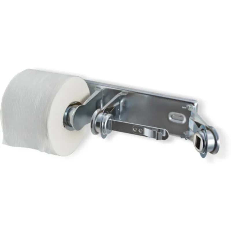 San Jamar Toilet Paper Dispenser 4.75X3.00X12.50 IN Stainless Steel Brushed Nickel Double Roll Locking 1/Each