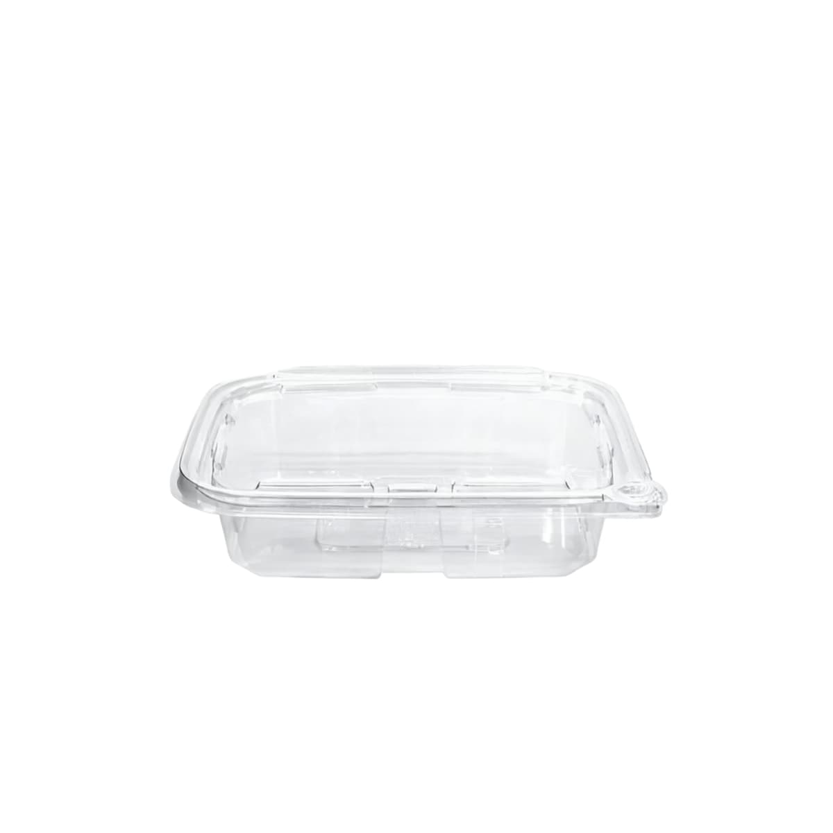 Deli Container Hinged With Flat Lid 20 OZ RPET Clear Rectangle 200/Case