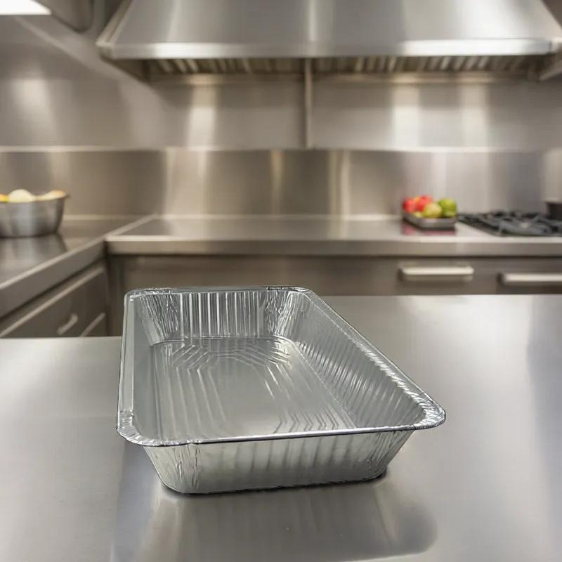 Take-Out Container Base 1.5 LB Foil Silver Oblong 500/Case