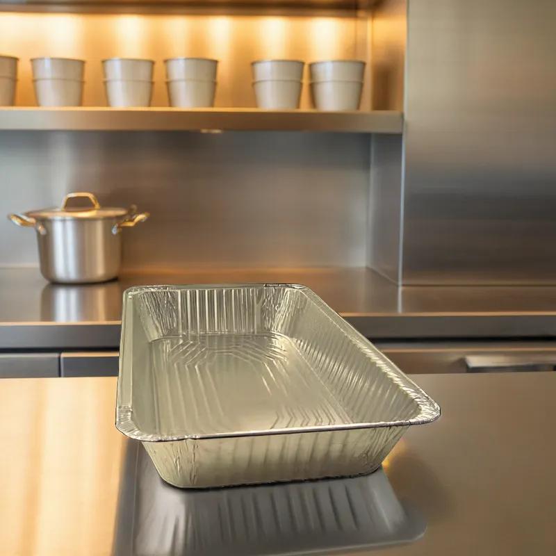 Take-Out Container Base 1.5 LB Foil Silver Oblong 500/Case