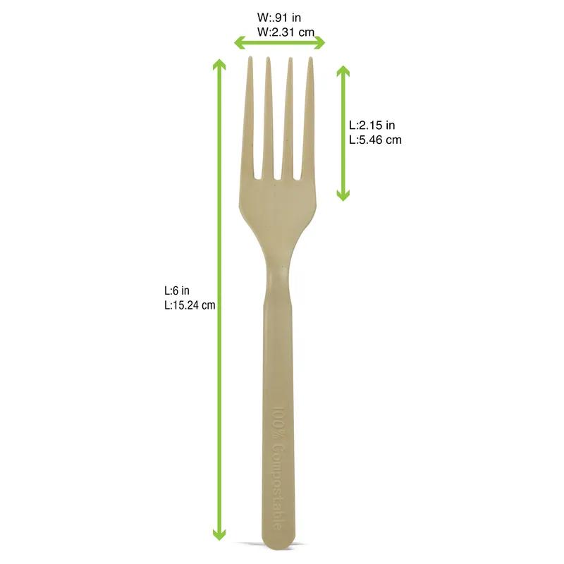 Fork 6 IN CPLA Bamboo Heat Proof 50 Count/Pack 20 Packs/Case 1000 Count/Case