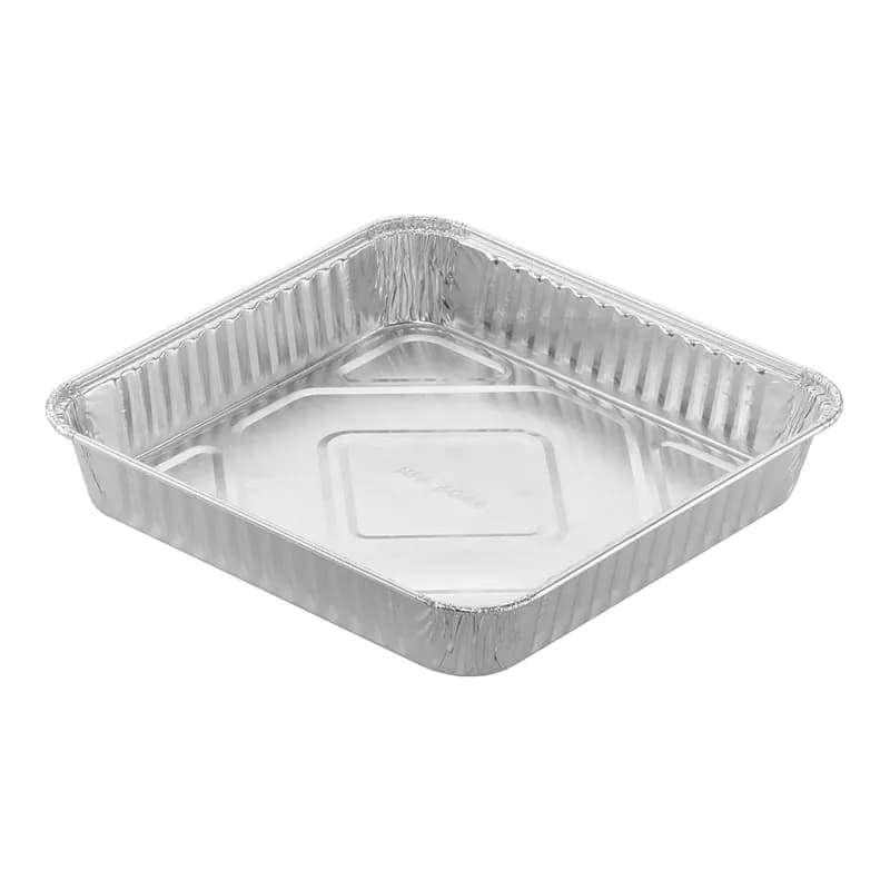 Cake Container 20 LB 8X8X1 IN Aluminum Silver Square 500/Case