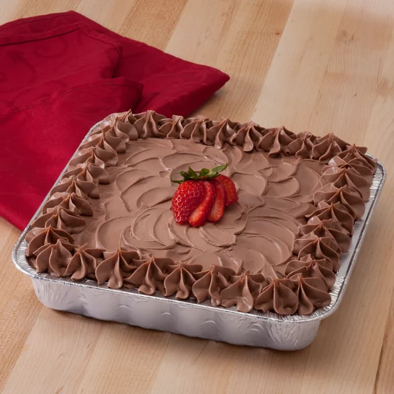 Cake Container 20 LB 8X8X1 IN Aluminum Silver Square 500/Case