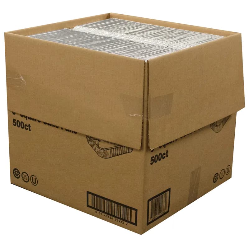 Cake Container 20 LB 8X8X1 IN Aluminum Silver Square 500/Case