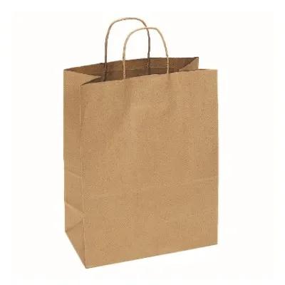 Tulsack® Shopper Bag 10X5X13 IN Paper 63# Kraft With Handle 250/Case