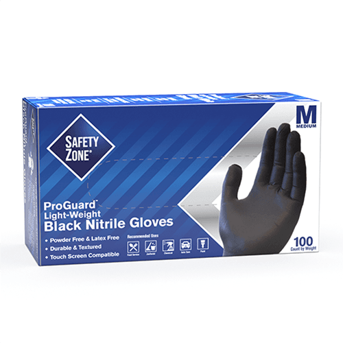 Gloves Medium (MED) Black 5.3MIL Nitrile 1000/Case