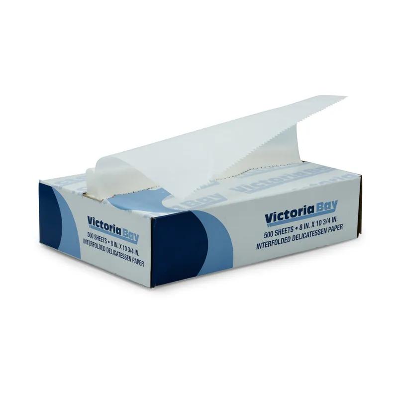 Victoria Bay Multi-Purpose Sheet 8X10.75 IN Dry Wax Paper White Interfold 500 Sheets/Pack 12 Packs/Case