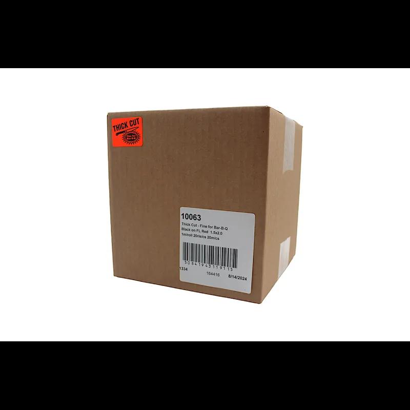 Thick Cut Fine for Bar-B-Q Meat Label 1.5X2 IN Black Fluorescent Red 1000 Count/Roll 20 Rolls/Case 20000 Count/Case