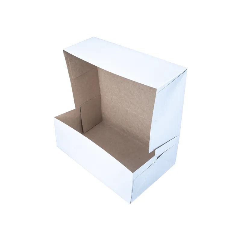 Donut Box 10X6.25X3.5 IN Clay-Coated Kraft Board White Rectangle Automatic 200/Bundle