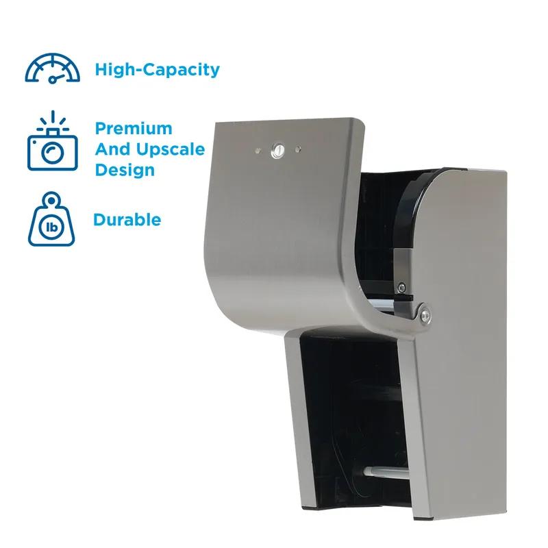 Compact® Toilet Paper Dispenser Stainless Steel Silver Double Roll Vertical Coreless High Capacity 1/Each