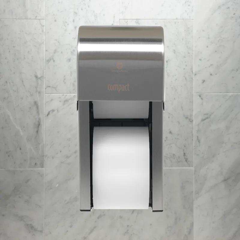 Compact® Toilet Paper Dispenser Stainless Steel Silver Double Roll Vertical Coreless High Capacity 1/Each